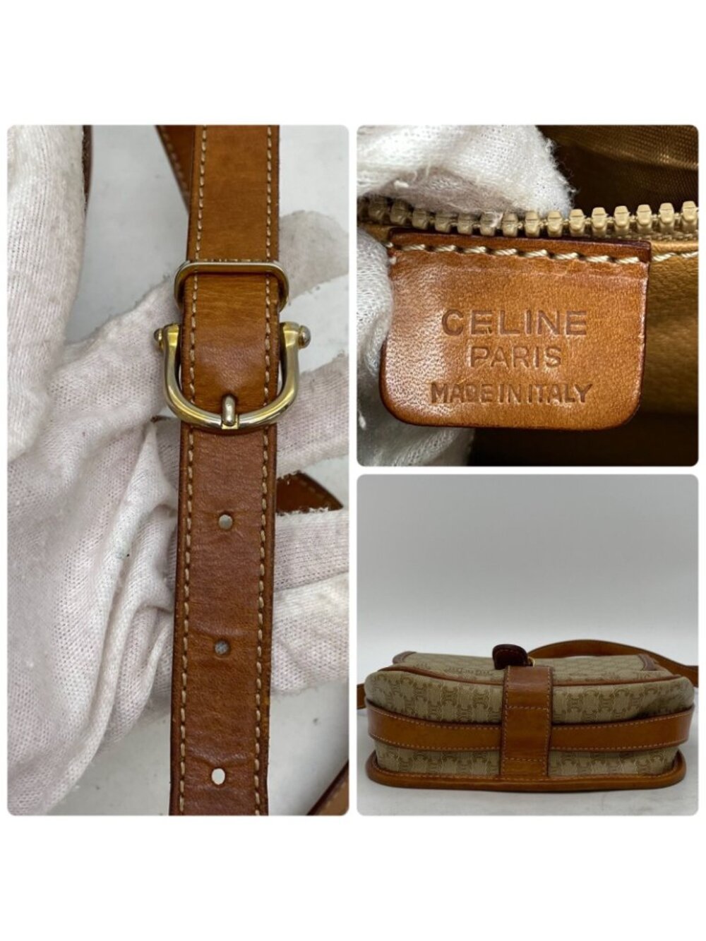 Celine Shoulder Bag Pochette White Macadam - Picture 7 of 15